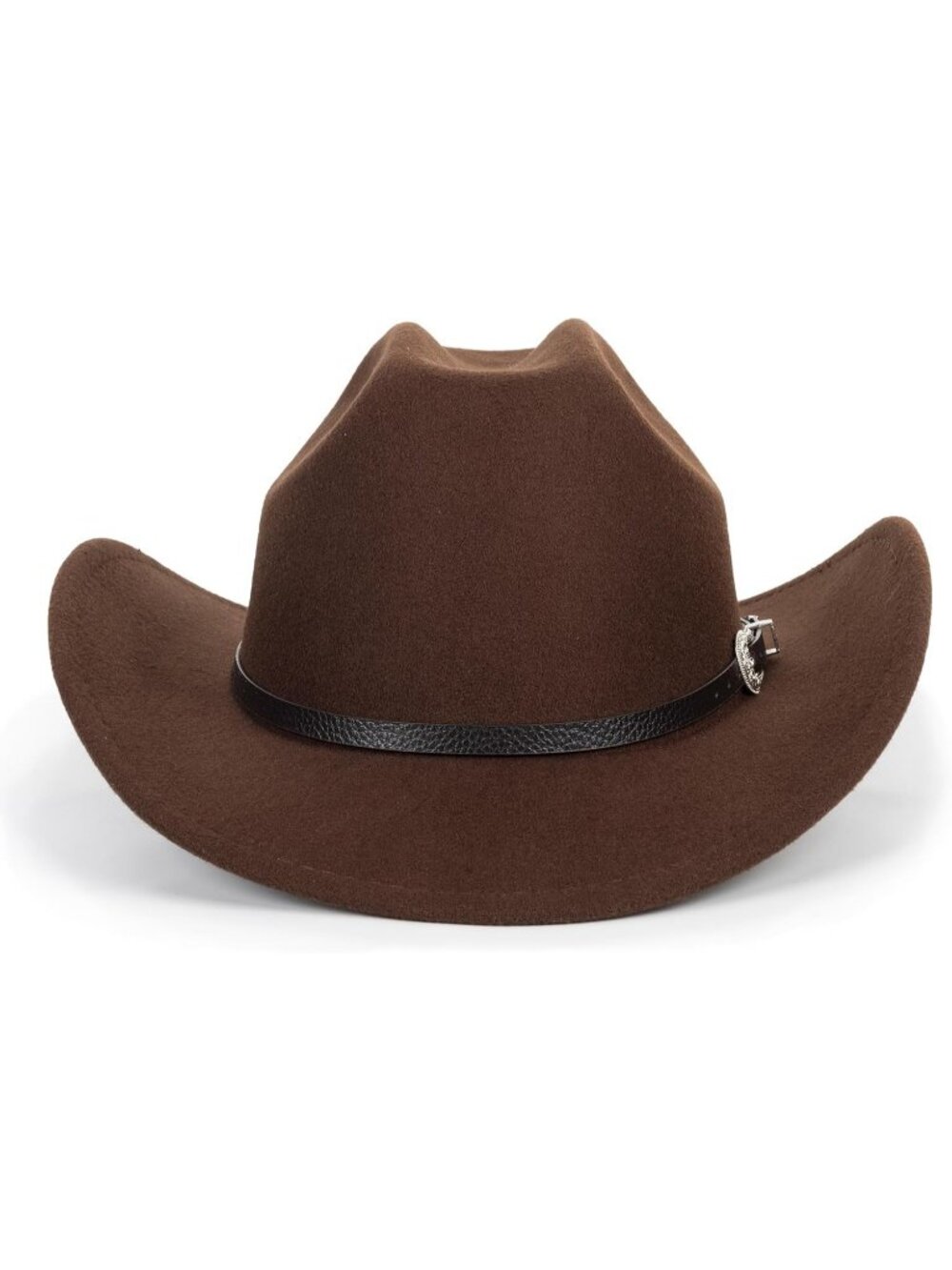 Unisex Brown 1 Western Cowboy Hat Classic Roll Up Fedora Hat with Buckle Belt - Picture 3 of 7